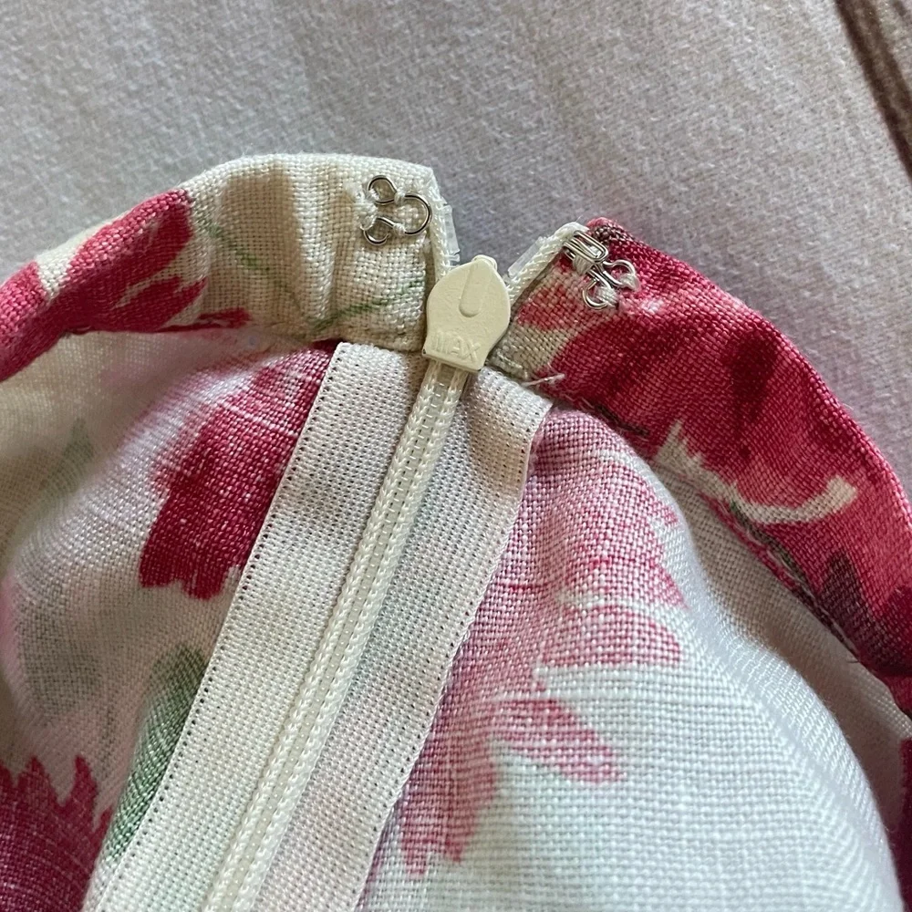 Vintage JM Collection Linen Floral Skirt Women’s 8 A-Line Cottage Flowy Ruffled - Picture 10 of 13
